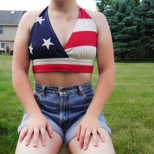 Tommy Hilfiger American Flag Halter Top
